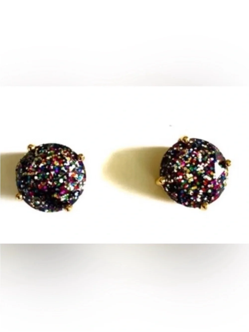 Kate Spade Multi-Glitter Gold tone Bow Bangle Bracelet & Stud Earring Set - NWT - Picture 4 of 5